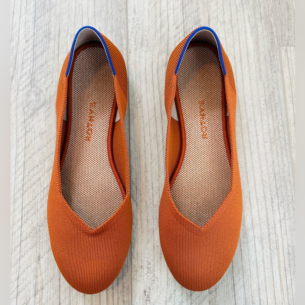 Rothy’s Pumpkin Spice Burnt Orange Colored Eco Friendly Flats Shoes In Brandy